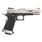 Страйкбольный пистолет WE COLT M1911 HI-CAPA 5.1 WET REX Long, металл, перфорированный кожух, WE-H001WET-SV